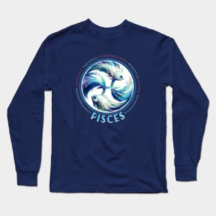 Tranquil Pisces Zodiac Fish Long Sleeve T-Shirt